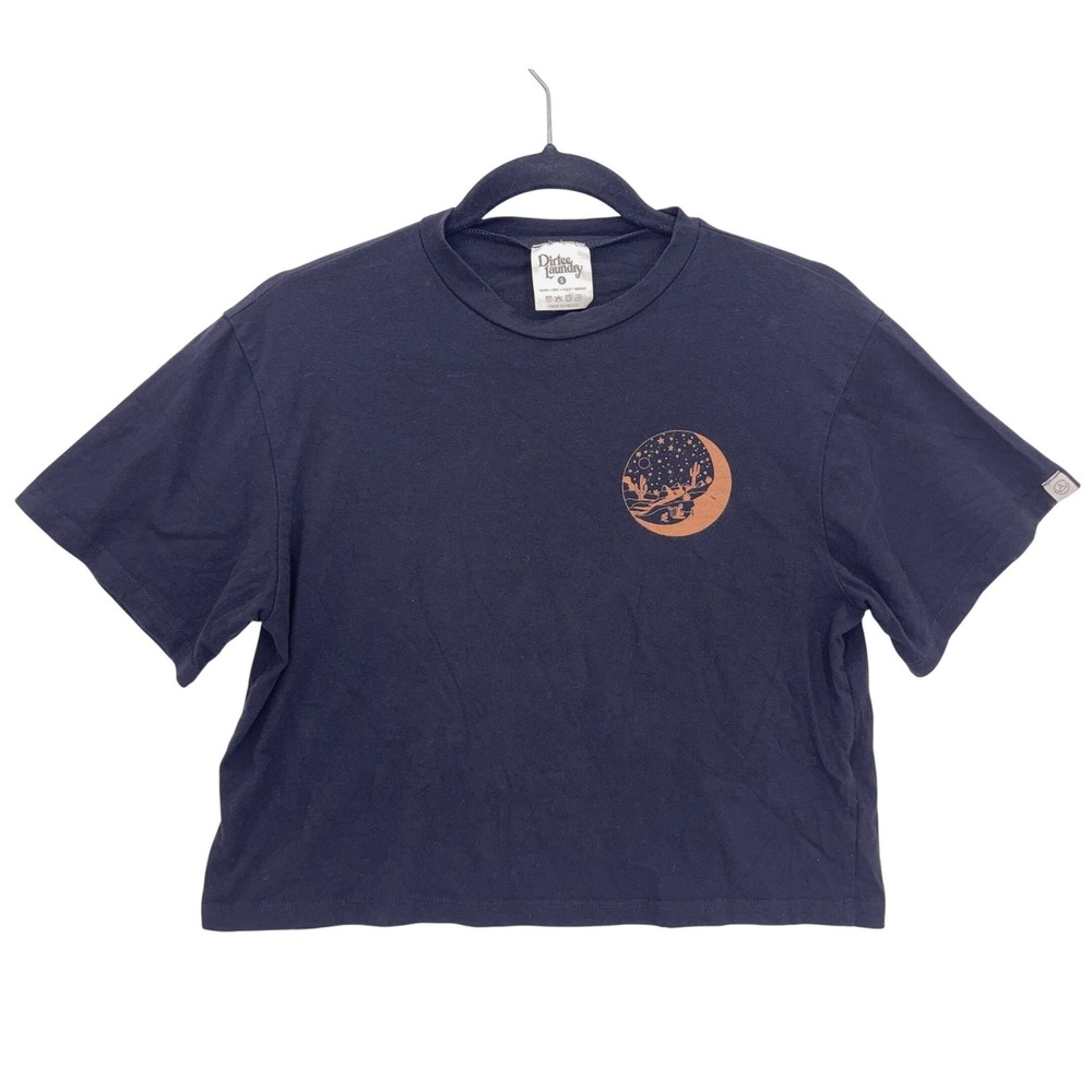 Dirtee Laundry Black Desert Dreaming Moon Crop Top S Celestial Southwestern